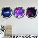 VWAQ Spaceship Window Wall Stickers, 3D Space Window Decals, Outer Space Vinyl - SPW30 - VWAQ Vinyl Wall Art Quotes and Prints