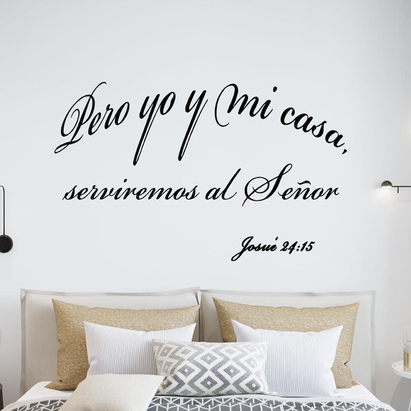 VWAQ As for Me and My House Joshua 24:15 Spanish Wall Quotes Decal - VWAQ Vinyl Wall Art Quotes and Prints