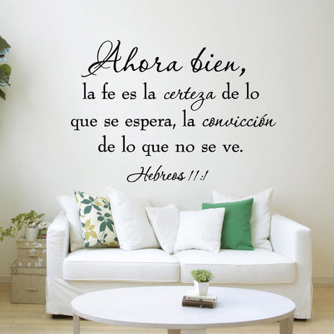 VWAQ Faith is Being Sure of What We Hope Hebrews 11:1 Spanish Wall Quotes Decal - VWAQ Vinyl Wall Art Quotes and Prints