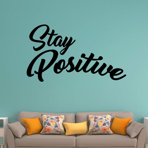 VWAQ Stay Positive Vinyl Wall Decal, Uplifting Positivity Wall Decor -18120