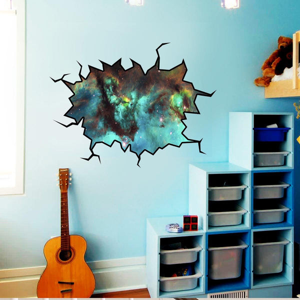 VWAQ Cosmic Wall Decal Outer Space Sticker Cracked Wall Decal Space - WC6 - VWAQ Vinyl Wall Art Quotes and Prints