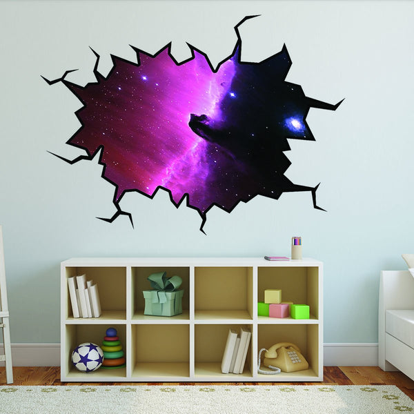 VWAQ Outer Space Wall Decal Nebula Galaxy Sticker Hole In The Wall (VWAQ-WC8)