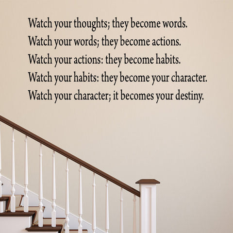 VWAQ Watch Your Thoughts Wall Decal - VWAQ Vinyl Wall Art Quotes and Prints