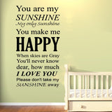 VWAQ You Are My Sunshine My only Sunshine Vinyl Wall art Decal - VWAQ Vinyl Wall Art Quotes and Prints