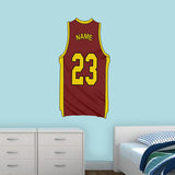 Custom Basketball Jersey Removable Wall Decal Personalized Name and Number - BB5