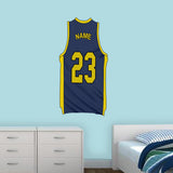 Custom Basketball Jersey Removable Wall Decal Personalized Name and Number - BB5