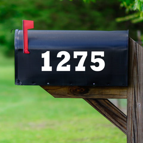 Mailbox numbers white