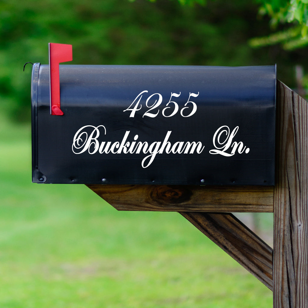 Custom Mailbox Decals With Street Address & Street Name