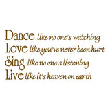 Dance Like No One's Watching Quote Dance Decal VWAQ