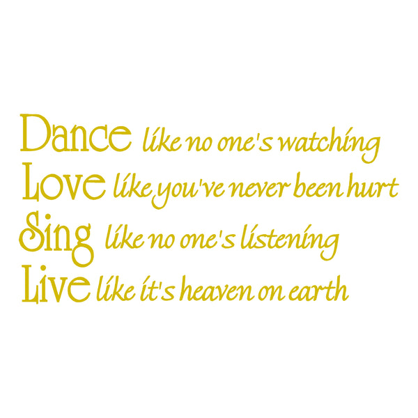 Dance Like No One's Watching Quote Dance Decal VWAQ
