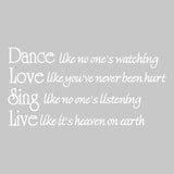 Dance Like No One's Watching Quote Dance Decal VWAQ