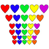 VWAQ Peel and Stick Assorted Colors and Sizes Hearts Wall Decal - VWAQ Vinyl Wall Art Quotes and Prints