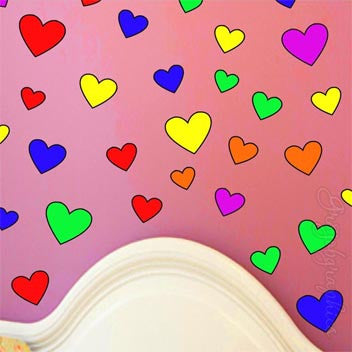 VWAQ Peel and Stick Assorted Colors and Sizes Hearts Wall Decal - VWAQ Vinyl Wall Art Quotes and Prints