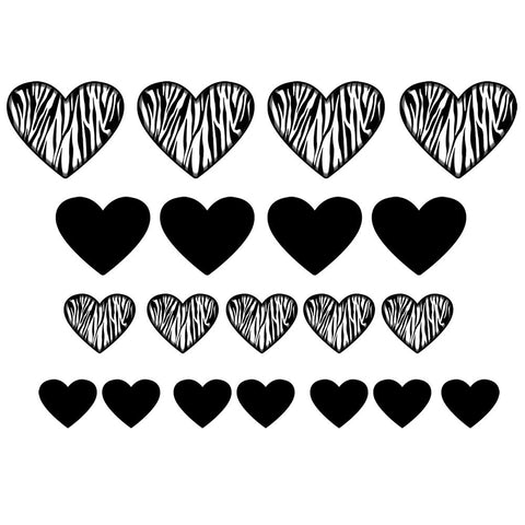 VWAQ Zebra Hearts Wall Decal - VWAQ Vinyl Wall Art Quotes and Prints