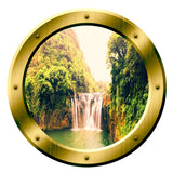 VWAQ Waterfall View Bronze Porthole Peel And Stick Vinyl Wall Decal - VWAQ Vinyl Wall Art Quotes and Prints no background