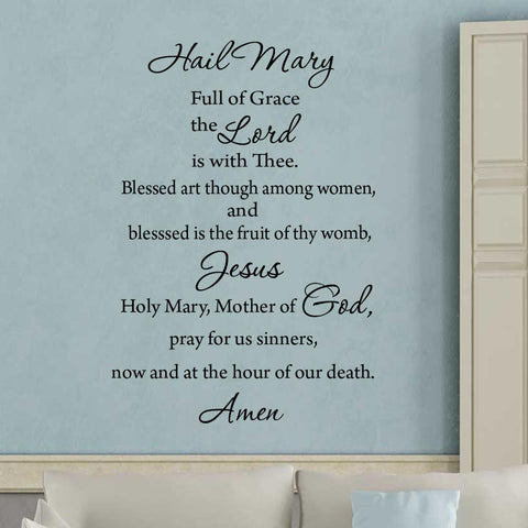 Hail Mary Full of Grace Rosary Wall Decal VWAQ