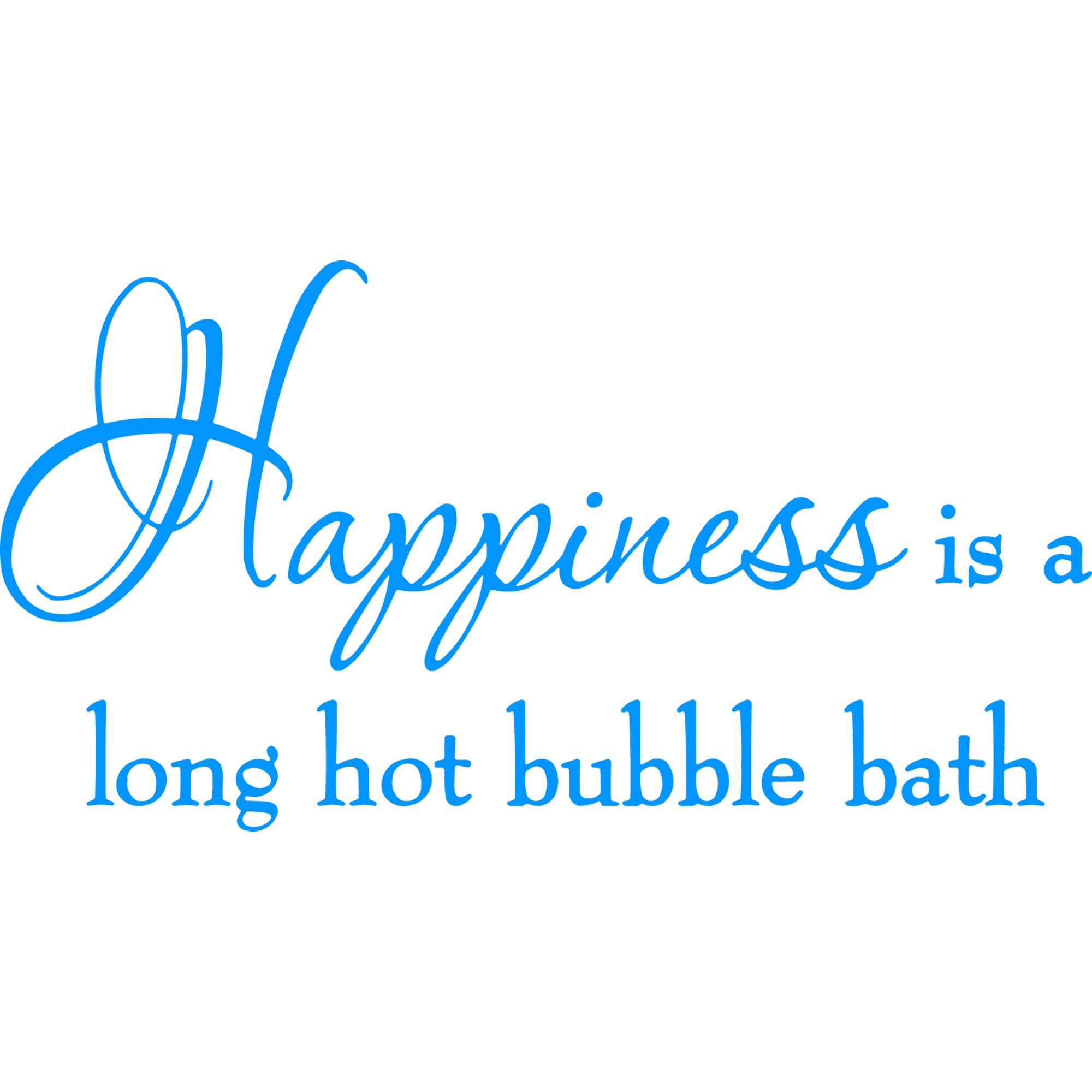 World Of Wall Art Bathroom Vinyl Decal – 'Happiness Is...' Quote, Black Matte, Removable