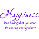 Happiness Isn't Having What You Want Wall Decal VWAQ