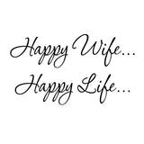 VWAQ Happy Wife Happy Life... Vinyl Wall art Decal - VWAQ Vinyl Wall Art Quotes and Prints