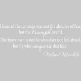I Learned That Courage Was Not the Absence of Fea Nelson Mandela Wall Decal VWAQ