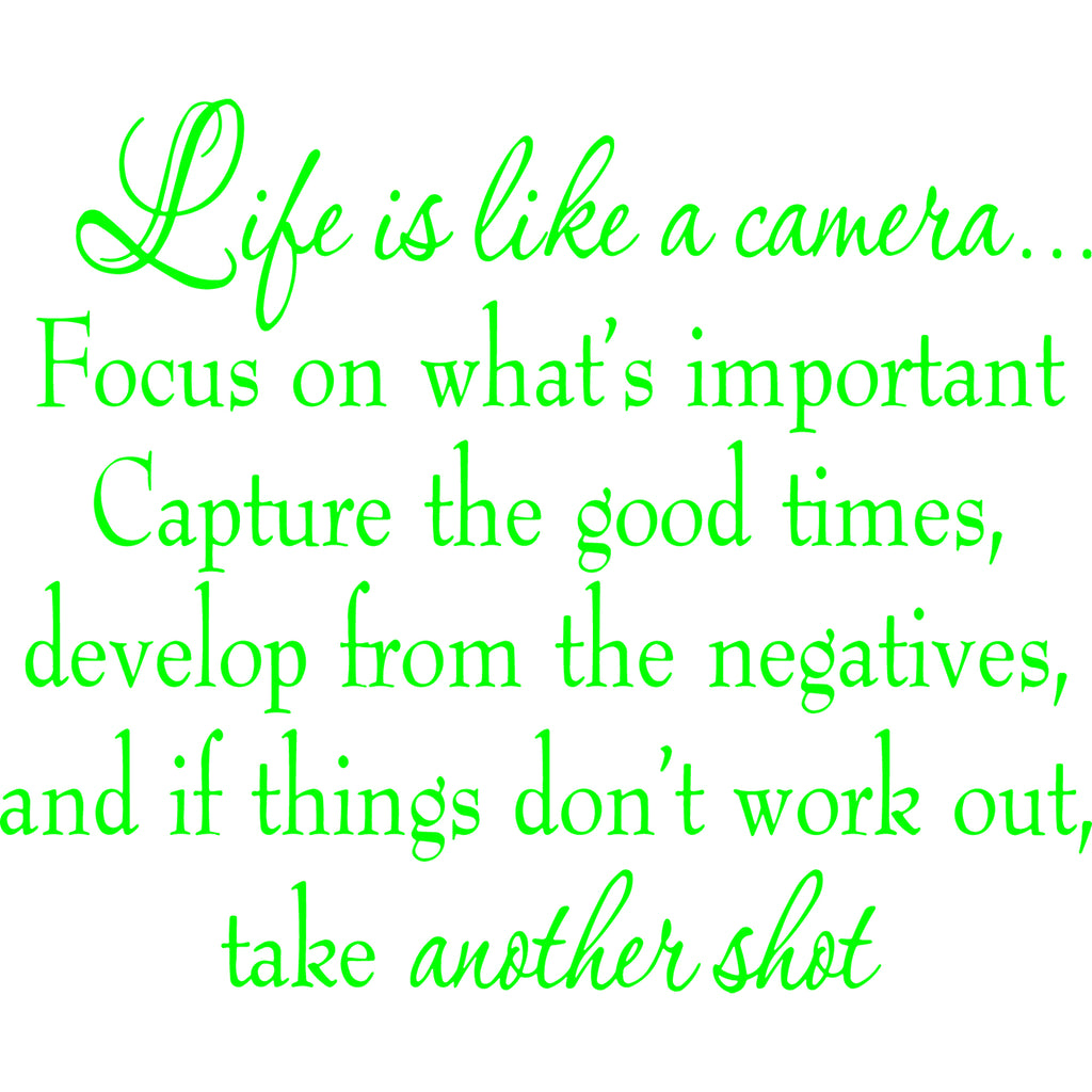 Buy Life is Like a Camera Vinyl Wall Decal Online | VWAQ
