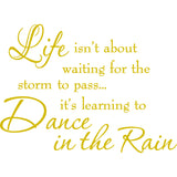 Life Isn't About Waiting for the Storm To Pass Wall Decal VWAQ