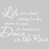 Life Isn't About Waiting for the Storm To Pass Wall Decal VWAQ