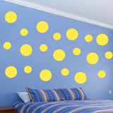 VWAQ Pack of (20) Assorted Sized Peel and Stick Yellow Polka Dots Wall Decals - VWAQ Vinyl Wall Art Quotes and Prints
