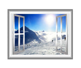 VWAQ Snowy Mountain Wall Decal 3D Window Sticker Peel and Stick Mural - NW25 no background