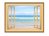 VWAQ Beach Scene Window Frame Peel and Stick Wall Decal - NW3 - VWAQ Vinyl Wall Art Quotes and Prints