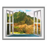 VWAQ Peel and Stick Window Frame Mountain Beach View Vinyl Wall Decal - NW75 no background