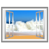 VWAQ Beach Waves Window Frame Peel and Stick Vinyl Wall Decal - NW77 - VWAQ Vinyl Wall Art Quotes and Prints
