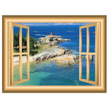 VWAQ Rocky Beach Front Peel and Stick Vinyl Wall Decal - NW89 no background