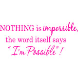 Nothing is Impossible Audrey Hepburn Vinyl Wall Decal VWAQ