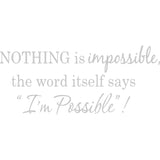 Nothing is Impossible Audrey Hepburn Vinyl Wall Decal VWAQ