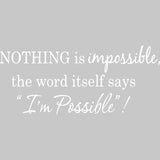 Nothing is Impossible Audrey Hepburn Vinyl Wall Decal VWAQ