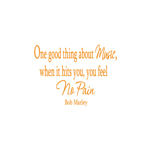 One Good Thing About Music Bob Marley Vinyl Wall Decal VWAQ