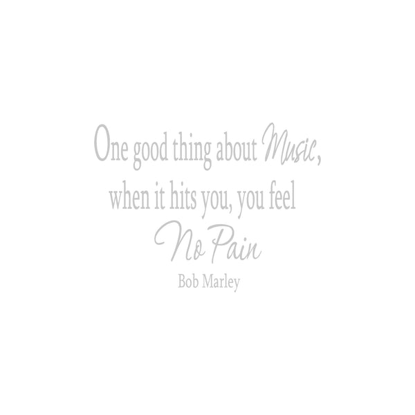 One Good Thing About Music Bob Marley Vinyl Wall Decal VWAQ