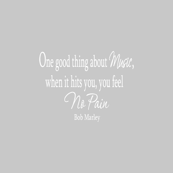 One Good Thing About Music Bob Marley Vinyl Wall Decal VWAQ