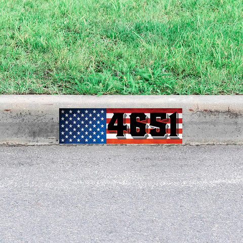 Personalized American Flag Curb House Number Decal Custom USA Vinyl Address Sticker Sign VWAQ - PCCD2