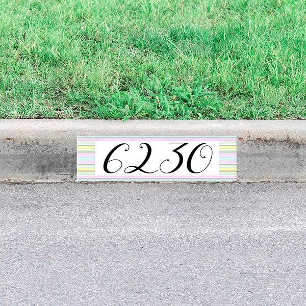 Custom House Number Curb Sign Decal Personalized Address Sticker Colorful Outdoor Decor VWAQ - PCCD7
