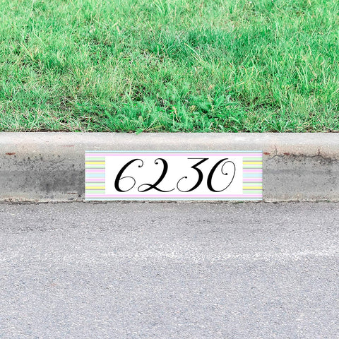 Custom Curbside Address Stencil Decal Peel & Stick Street Number Hearts  Curb Sticker