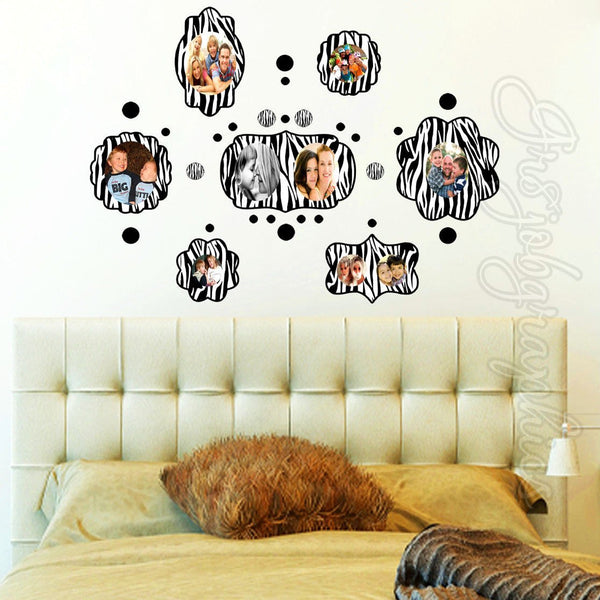 Zebra Print Picture Frame Vinyl Wall Decal VWAQ