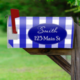 mailbox covers blue plaid