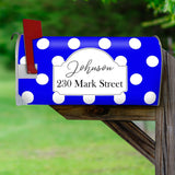 Personalized Polka Dot Mailbox Cover Magnetic - Custom Address Mailbox Wrap VWAQ - PMBM9