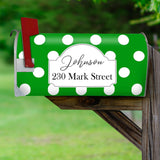 Personalized Polka Dot Mailbox Cover Magnetic - Custom Address Mailbox Wrap VWAQ - PMBM9