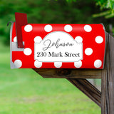 Personalized Polka Dot Mailbox Cover Magnetic - Custom Address Mailbox Wrap VWAQ - PMBM9