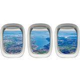 VWAQ Pack of 3 Airplane Window Landscape View Peel and Stick Vinyl Wall Decals - PPW6 - VWAQ Vinyl Wall Art Quotes and Prints