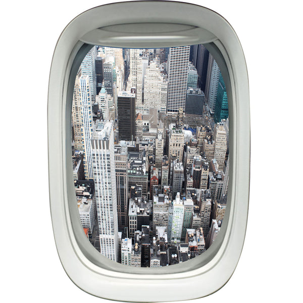 Airplane Window Decal NY City Skyline View Peel and Stick Decal | VWAQ