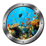 VWAQ Underwater Ocean Scene Wall Decal Porthole Window Shool of Fish - SP19 - VWAQ Vinyl Wall Art Quotes and Prints